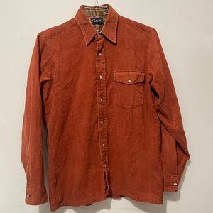 Vintage Calvert's Orange corduroy Button up Shirt Medium